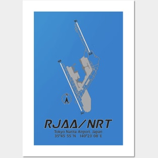 Airport Map Series - RJAA/NRT (Tokyo Narita Airport) Posters and Art